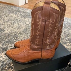 Tony Lama Ostrich Leather Western Boots